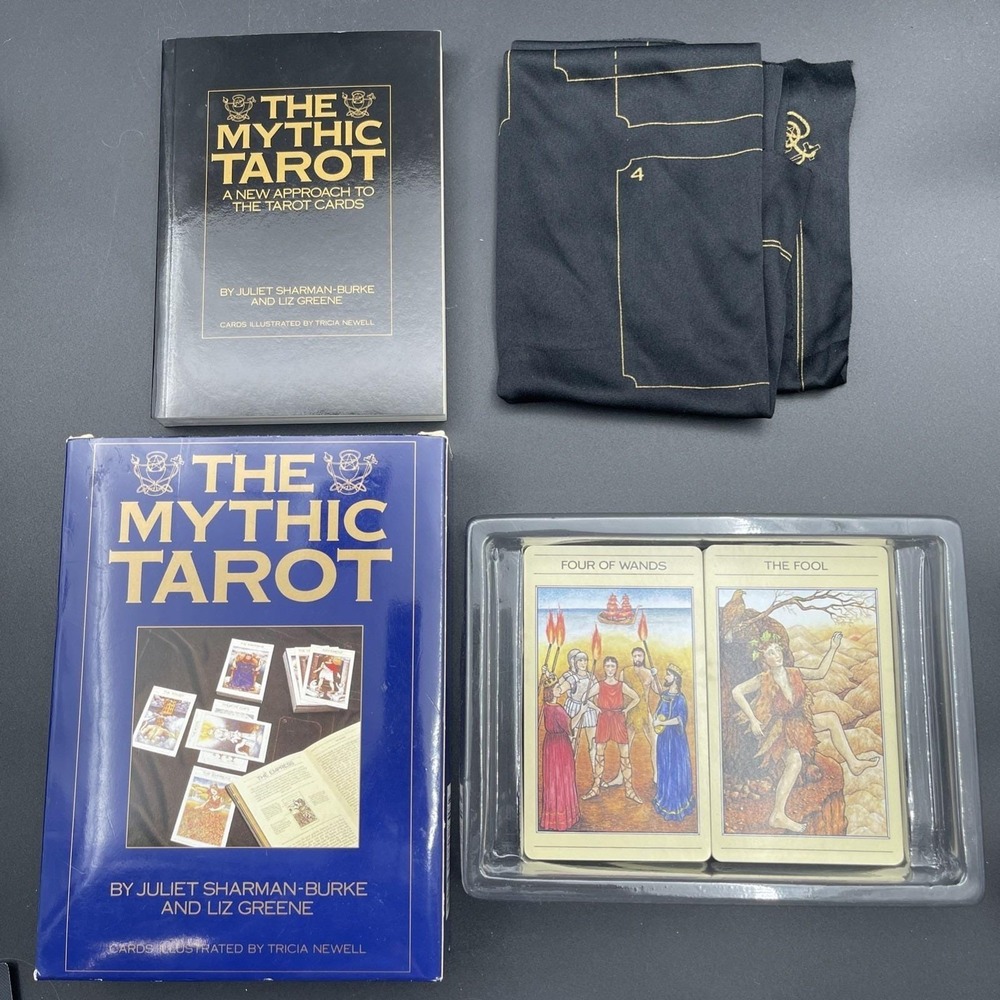 1986 1st Edition The Mythic Tarot Complete Set Book Cards Cloth Box 1051